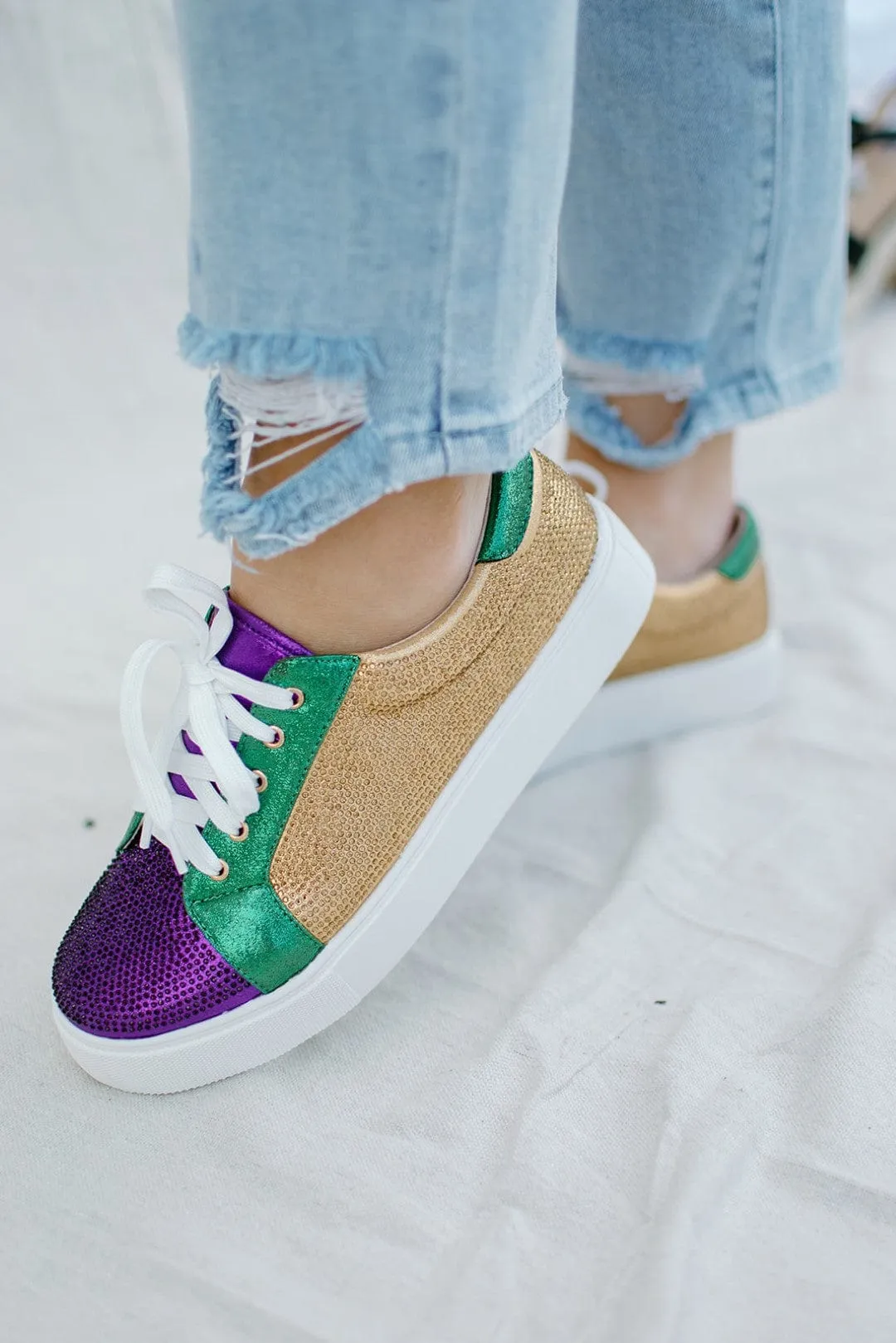 Mardi Gras Rhinestone Sneakers