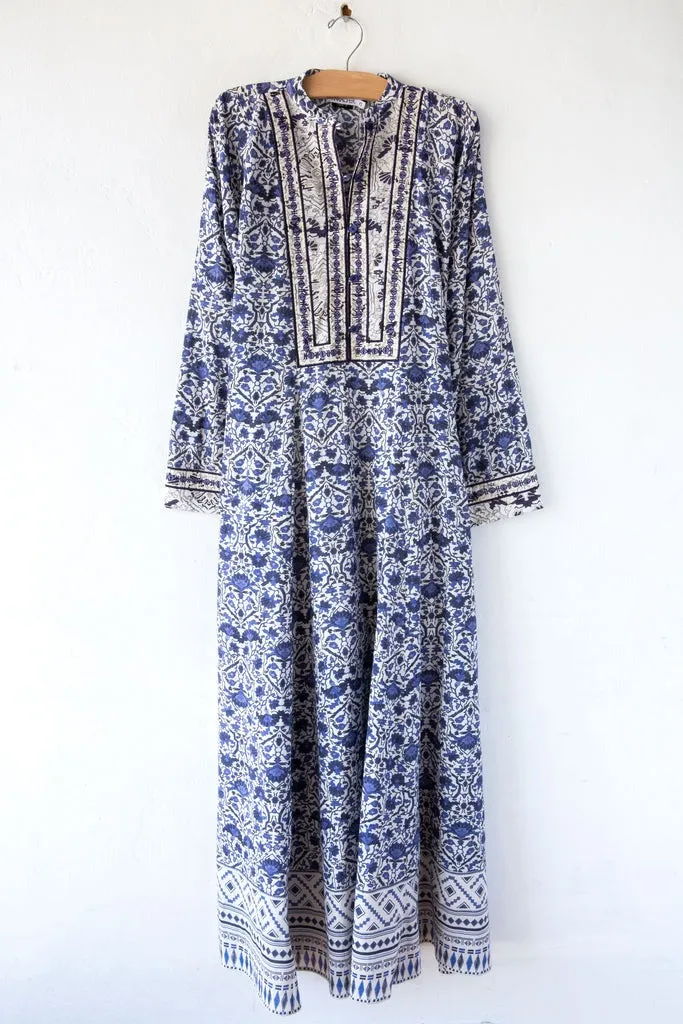 Maria Cher Alvear Josephine Maxi Dress Navy Rose