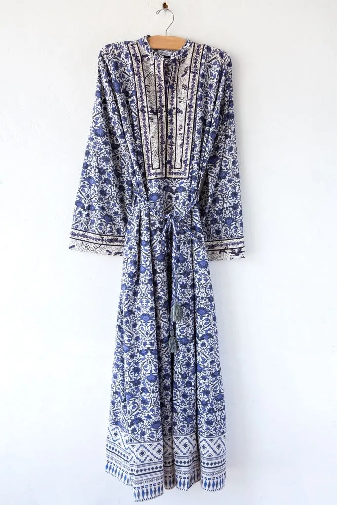 Maria Cher Alvear Josephine Maxi Dress Navy Rose