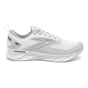 Men's Brooks Levitate 6, Bright White/Oyster Mushroom, 14 D Medium