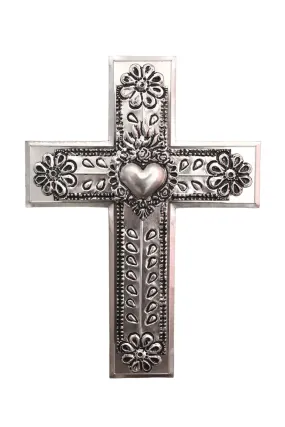 MEXICAN NATURAL TIN CROSS