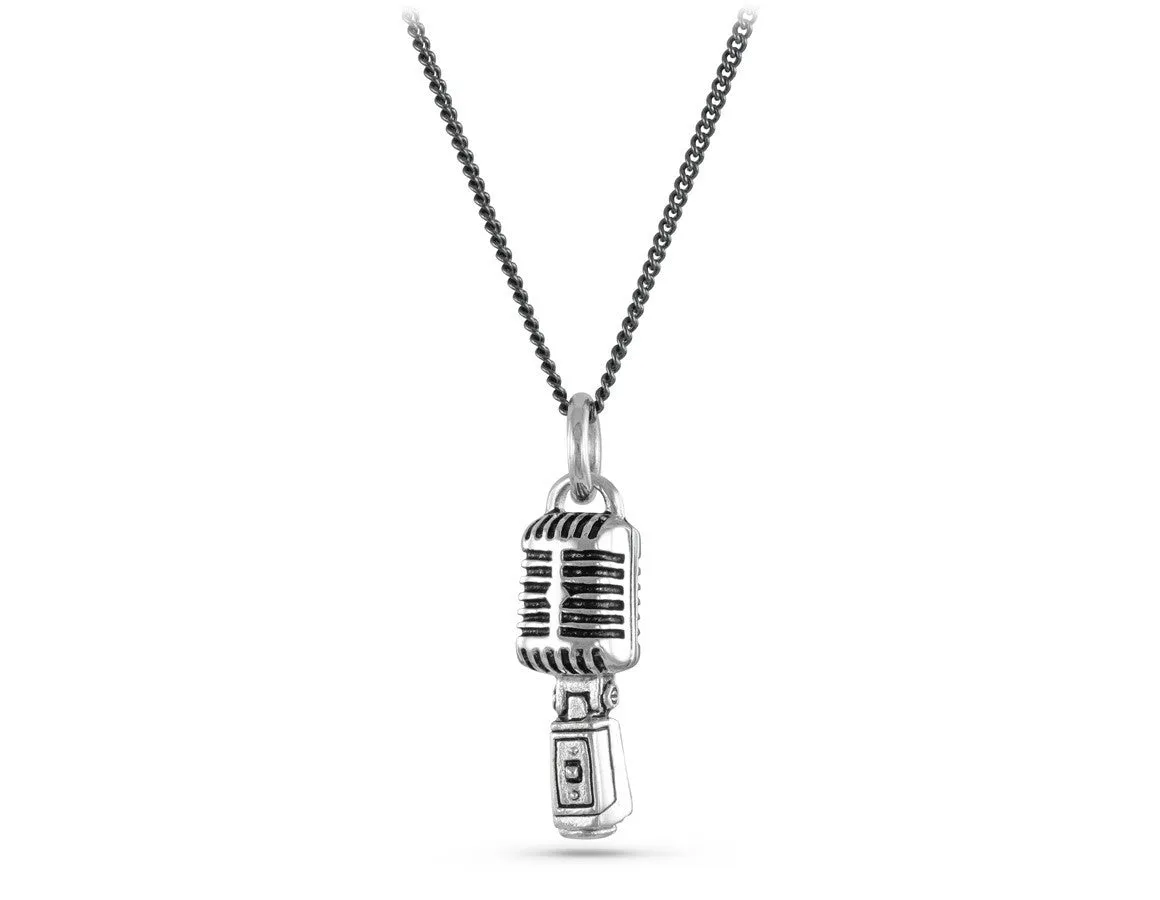 Microphone Necklace - Silver