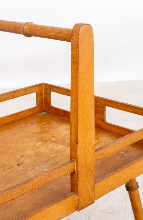 Mid-Century Faux Bamboo Basket Table