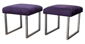 Mid-Century Modern Chrome Stools, Pair