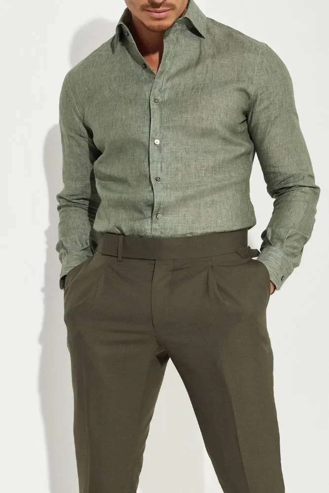 Milan Trouser - Olive Wool