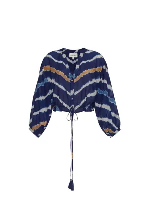 Misha Top - Navy Tie Dye