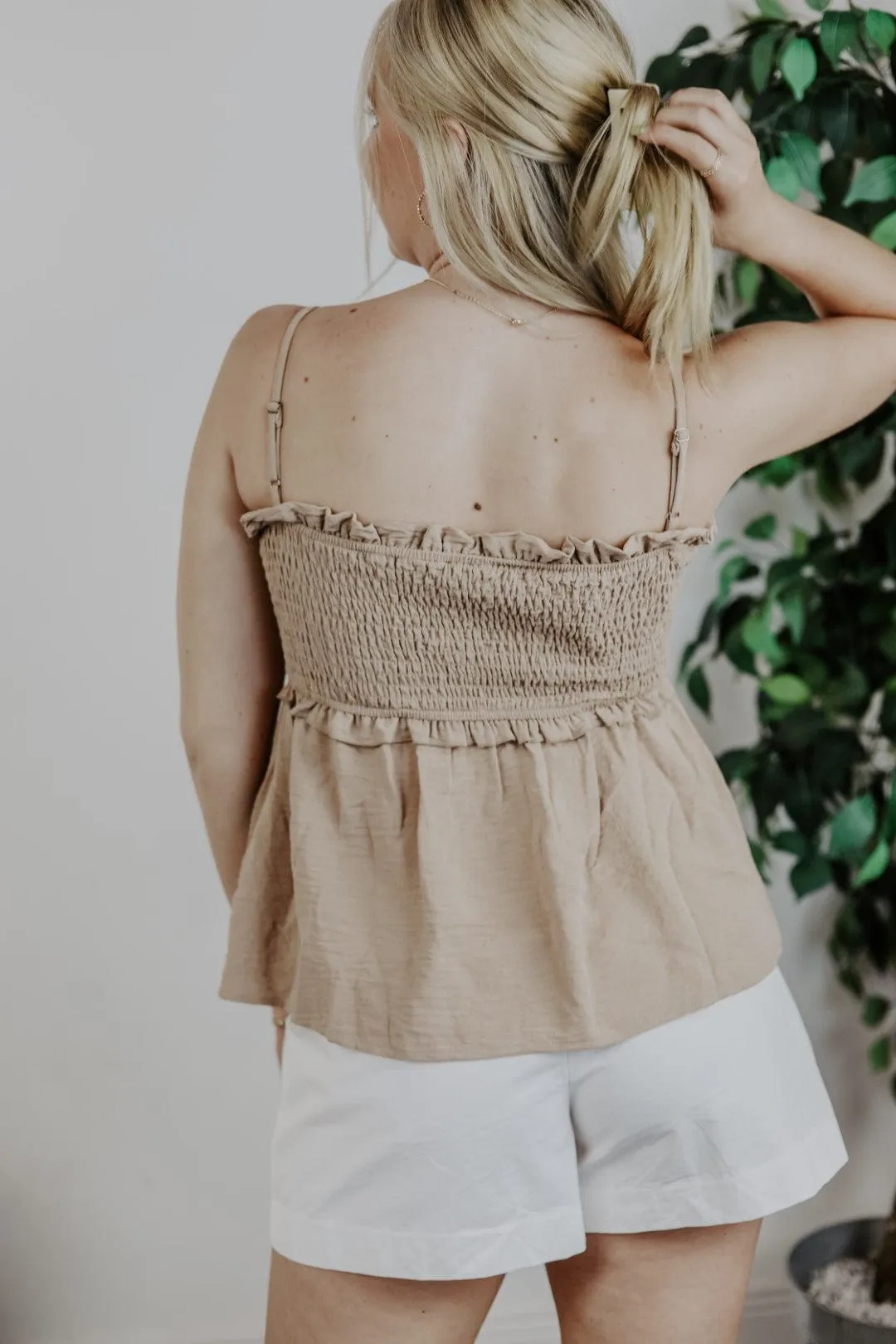 Mocha Smocked Blouse