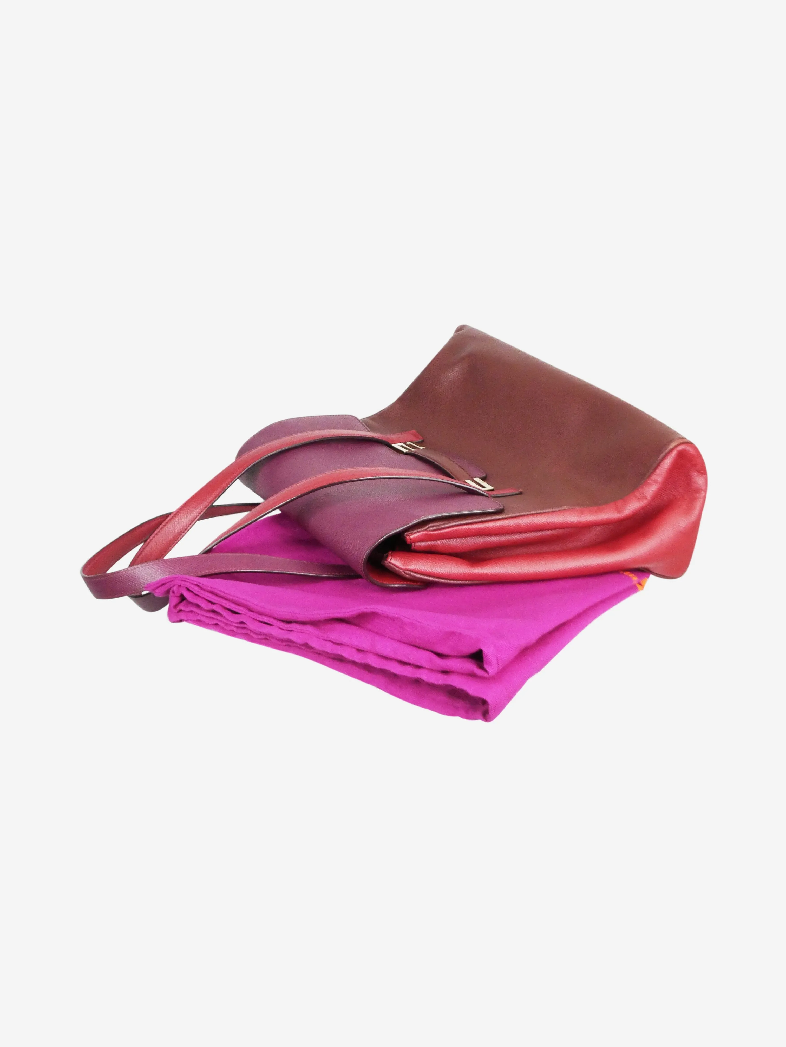 Multicolour leather top handle bag