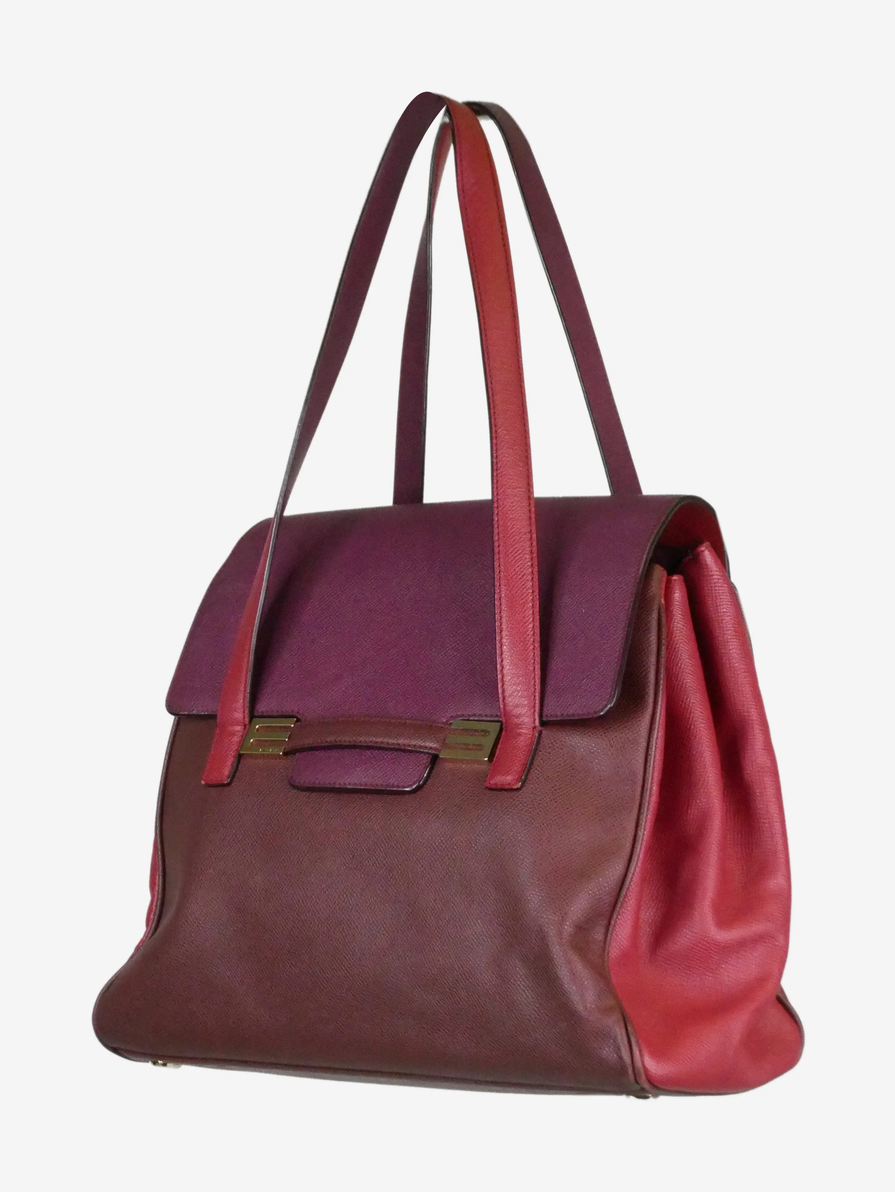 Multicolour leather top handle bag