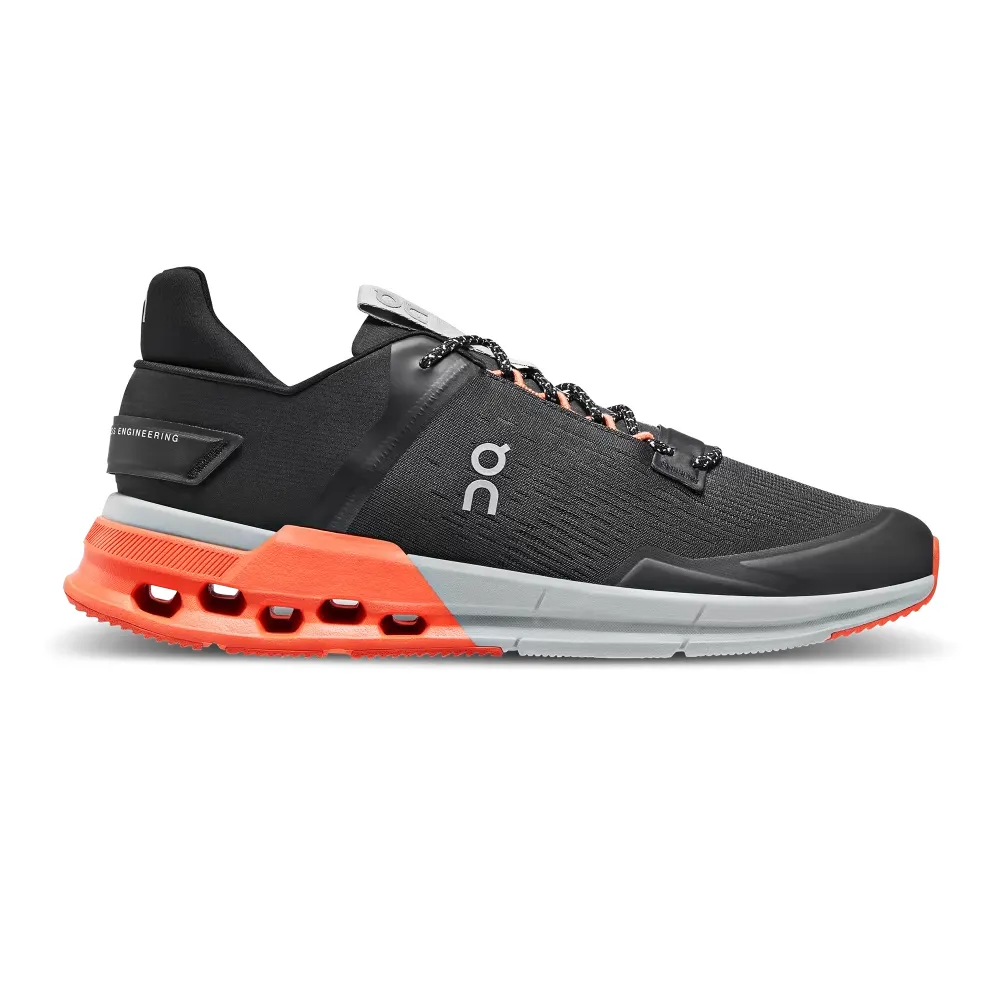 On Running Men's Cloudnova Flux Shoes - Black / Flame