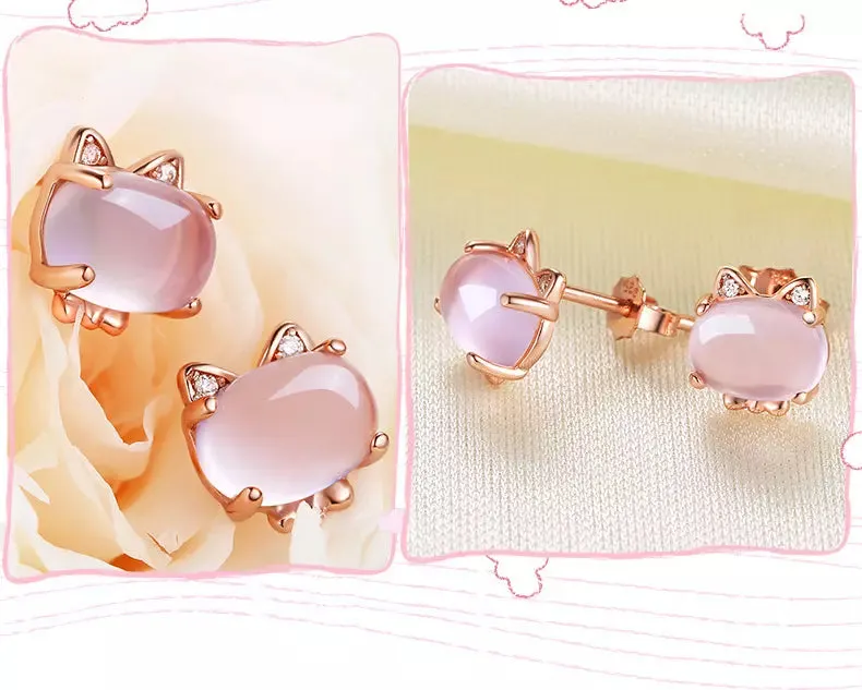 Opal Cat Set (14K Rose Gold Plated)