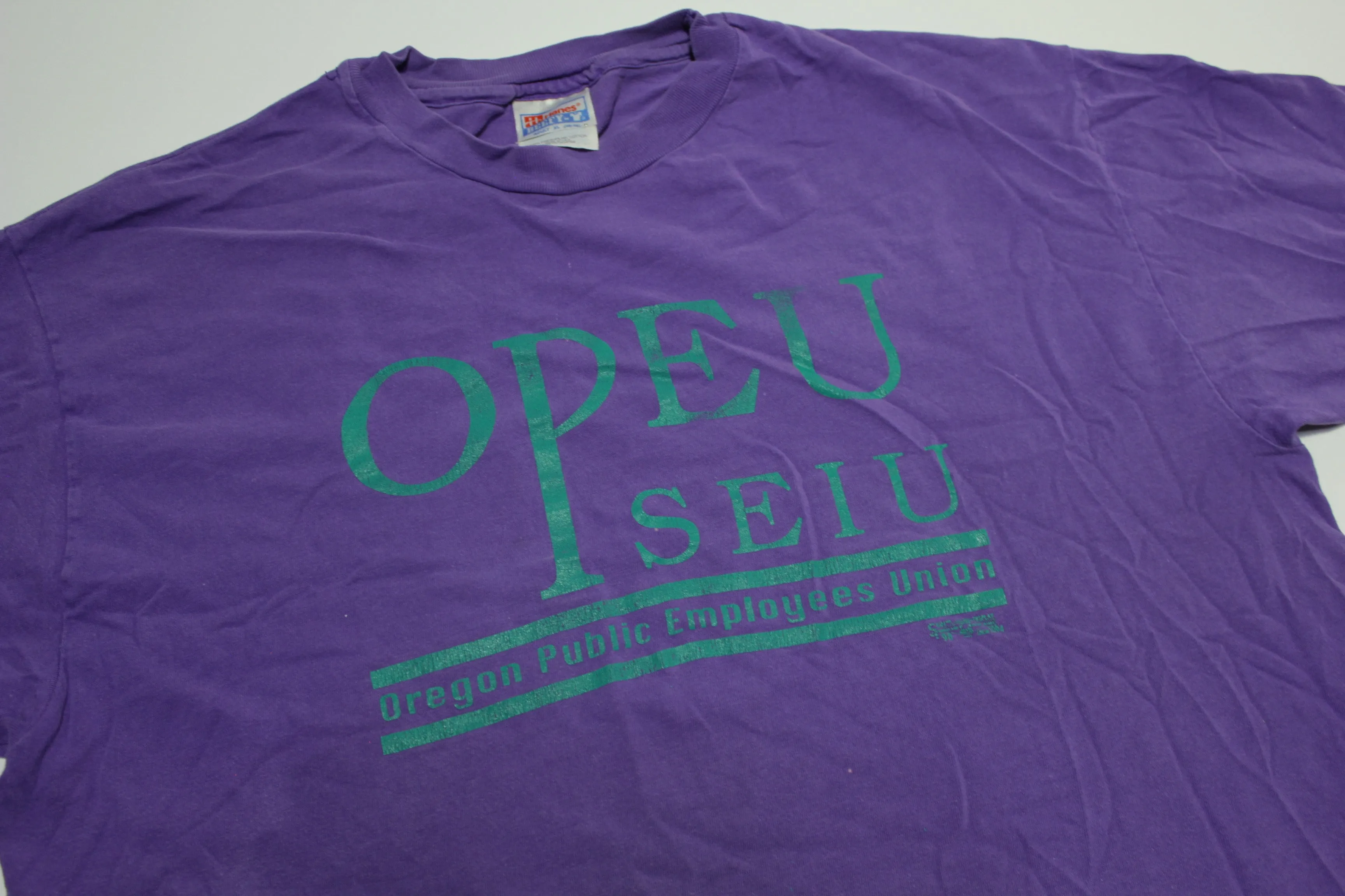 OPEU SEIU Vintage 80's Oregon Public Employees Union Single Stitch Hanes T-Shirt