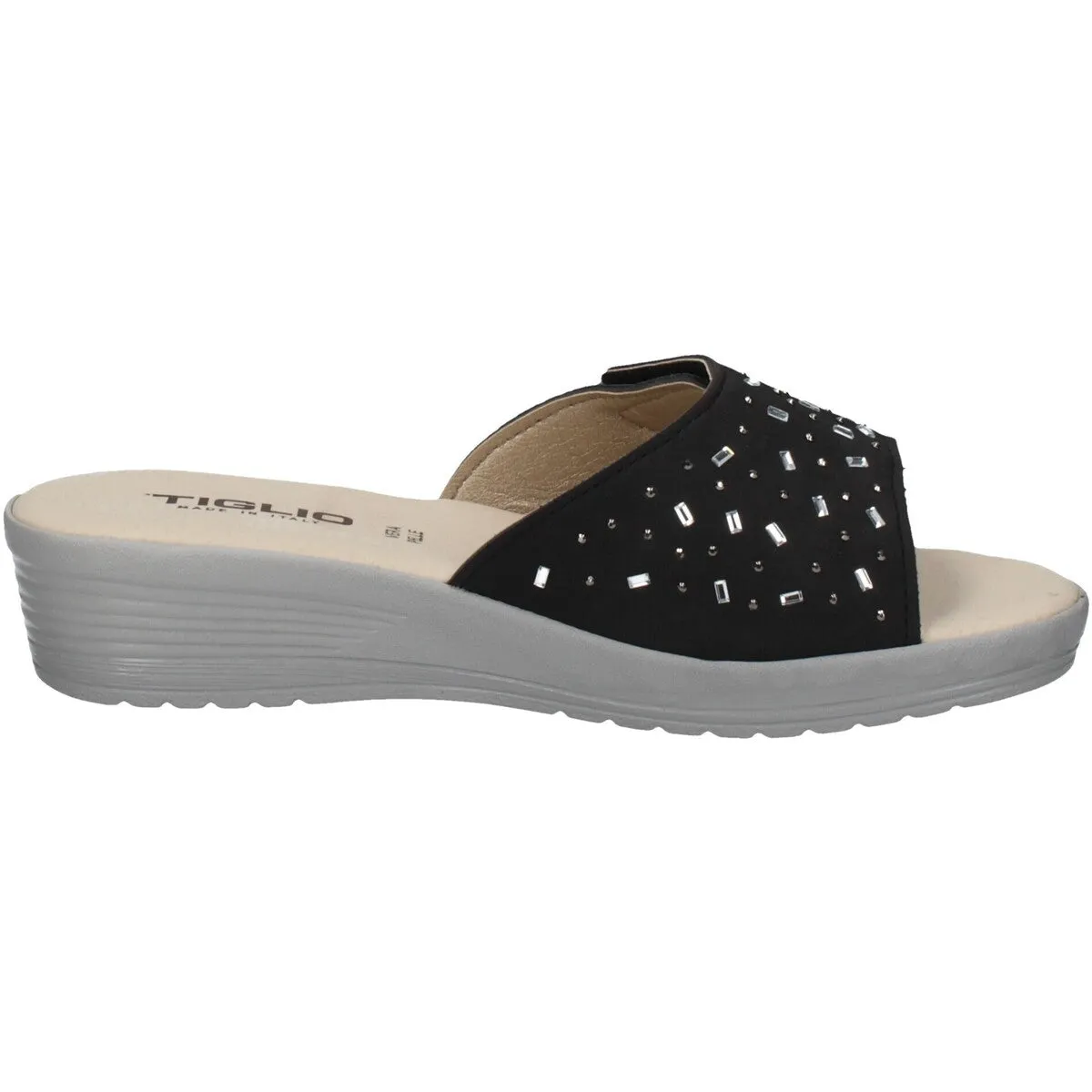 PANTOFOLE COMFORT STRASS NERE