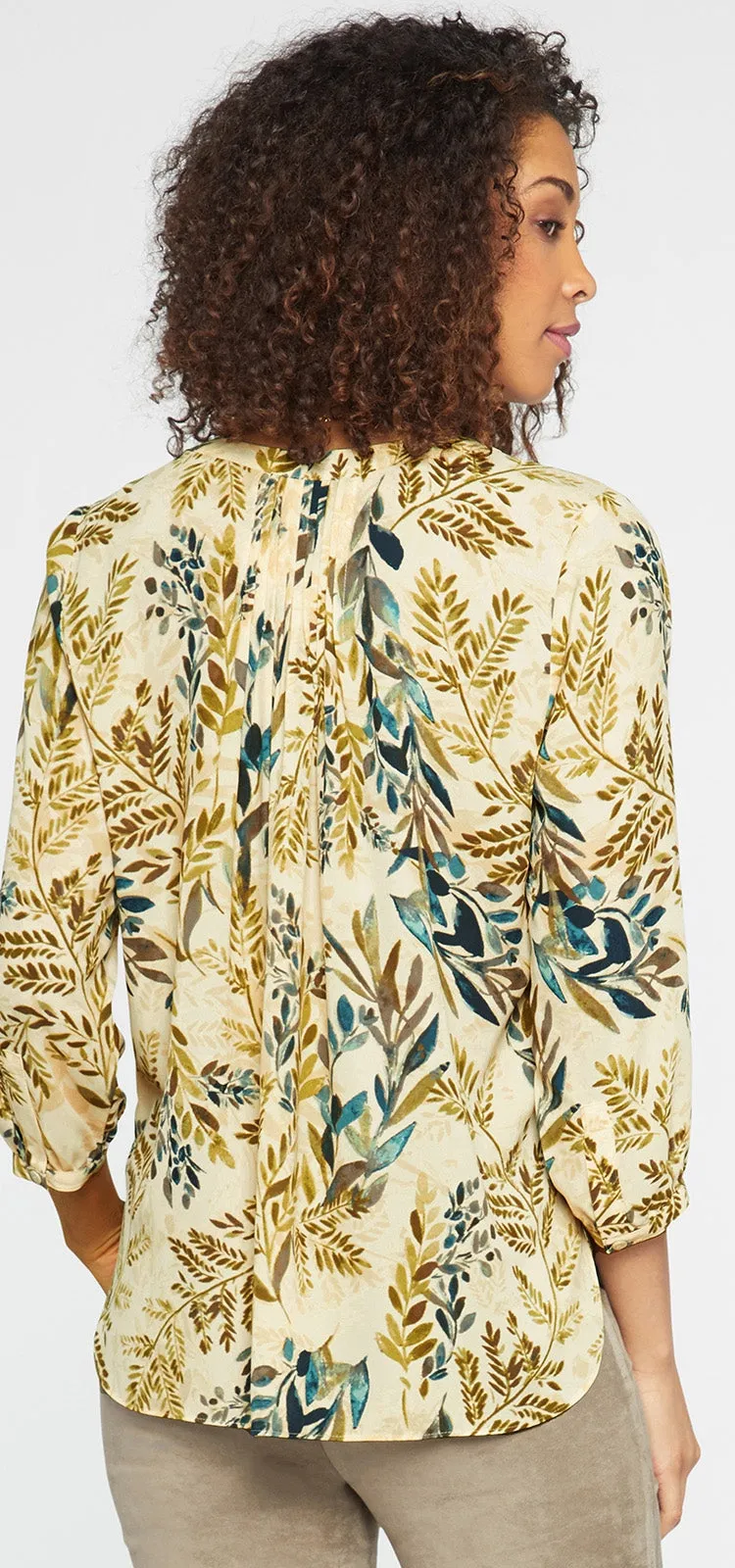 Pintuck Blouse Natuurprint | Elm Hill