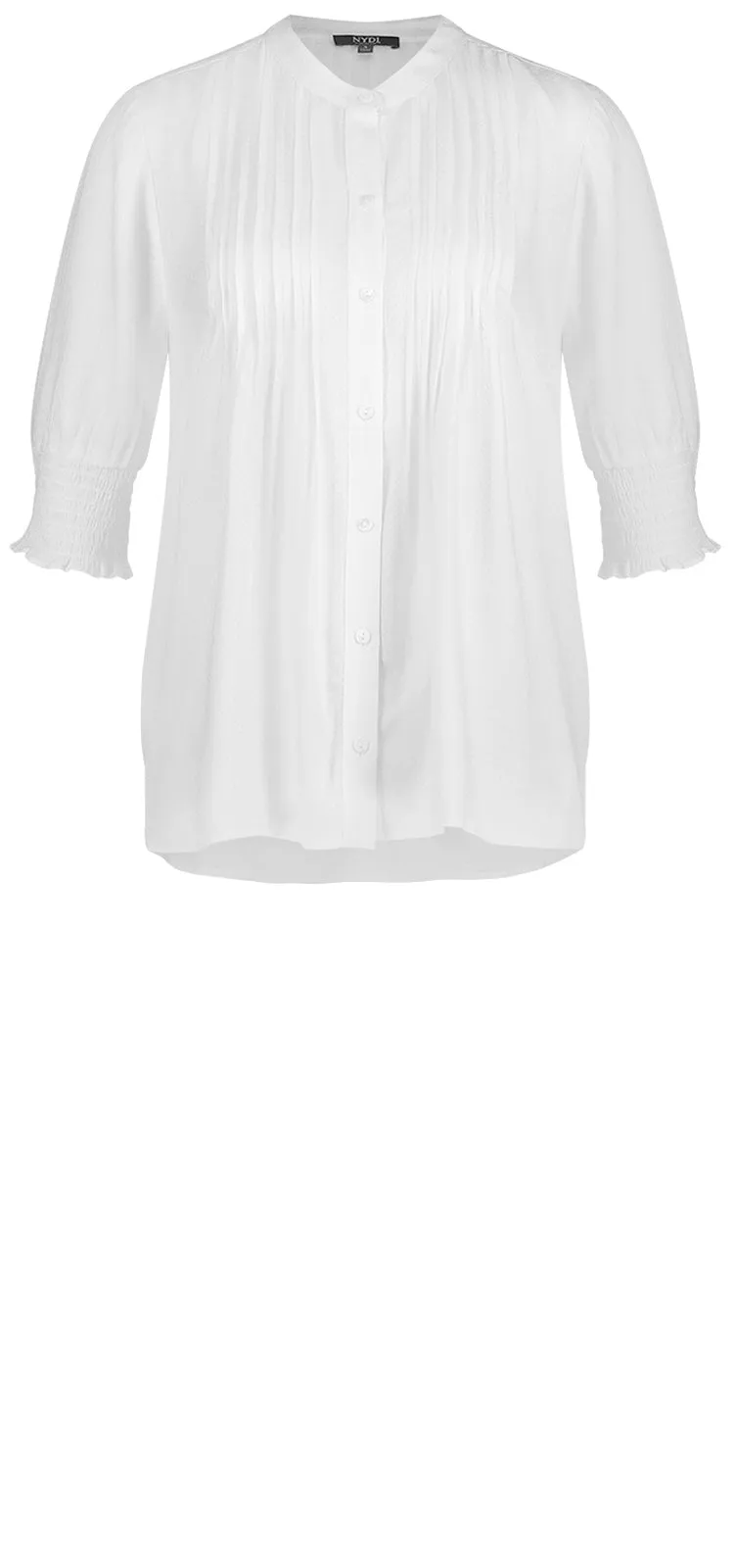 Pleated Short Sleeved Blouse Wit | Optic White