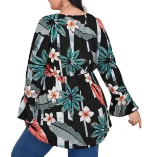 Plumeria Peplum Blouse