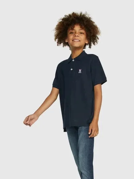 Psycho Bunny Kids Navy Classic Polo_ B0K001CRPC-410