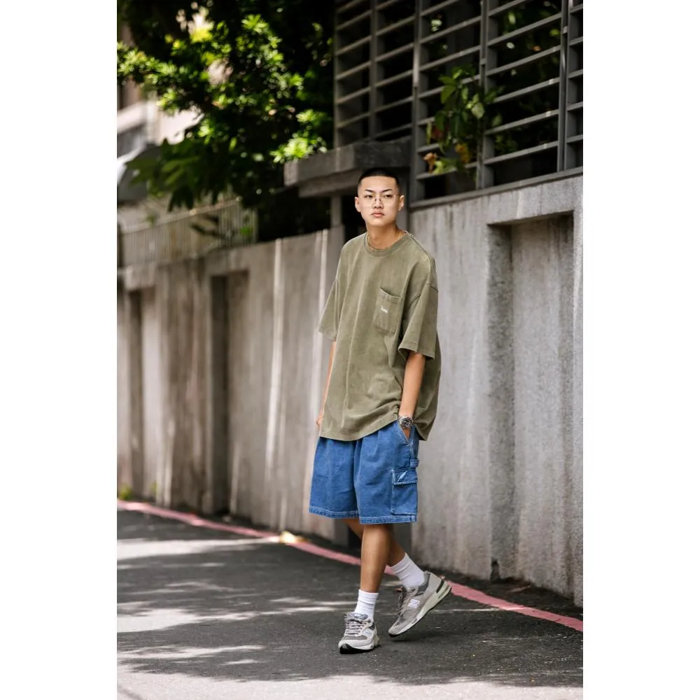 PUBLISH DYED POCKET TEE-OLIVE