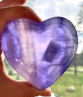 Purple Waves Fluorite Heart Dish