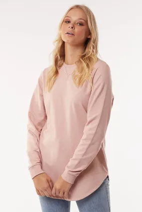 Renee LS Longline Misty Rose Marle Jumper