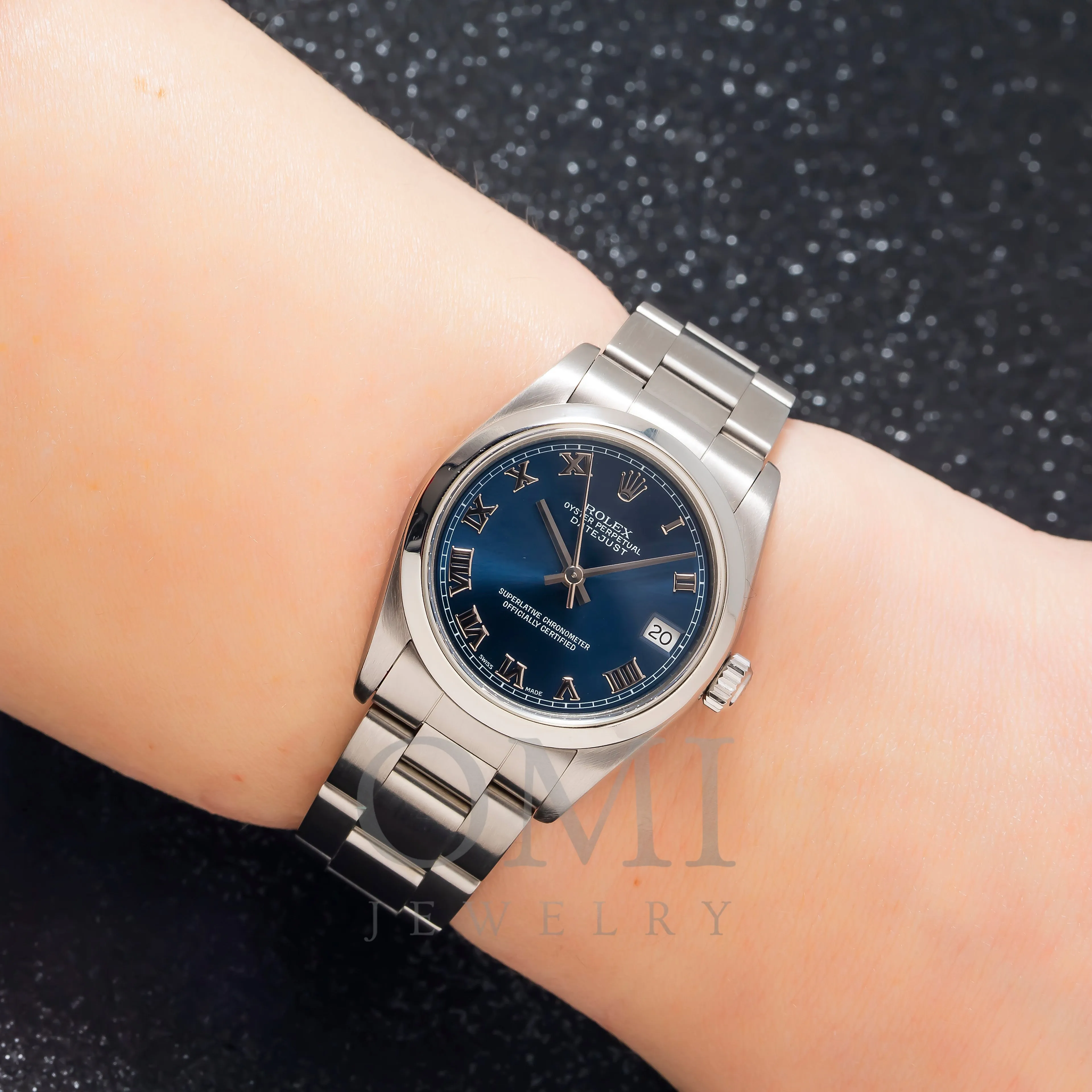 Rolex Datejust 68240 31MM Blue Roman Dial With Stainless Steel Oyster Bracelet