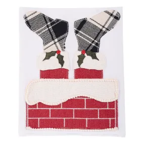 Santa Down the Chimney Tea Towel