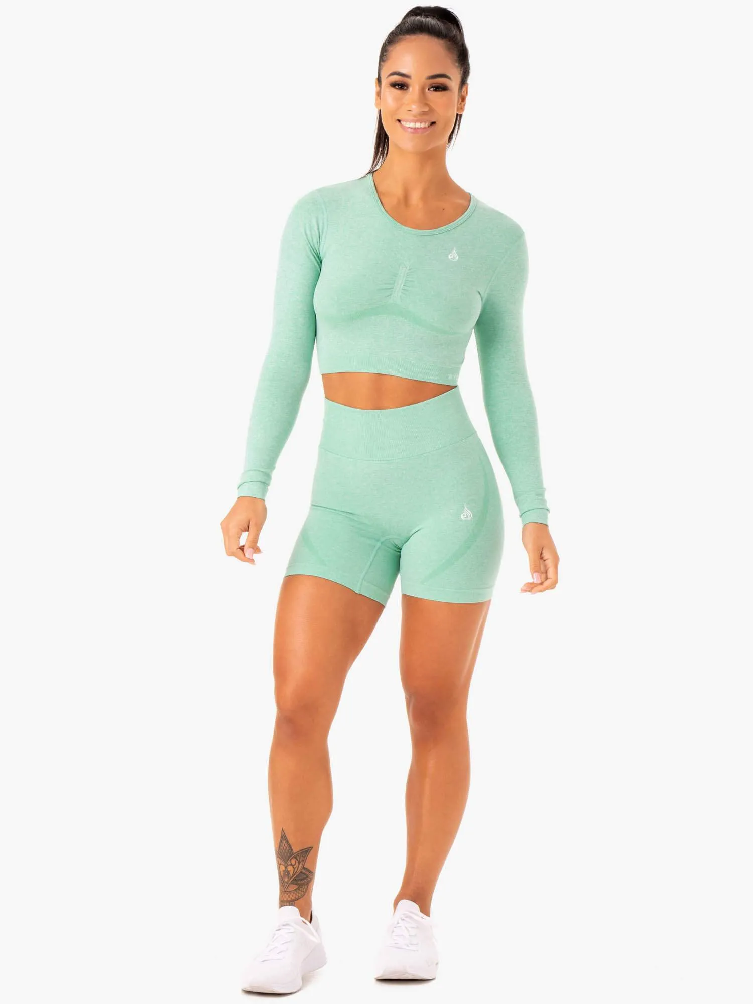 Sculpt Seamless Long Sleeve Top - Mint Marl