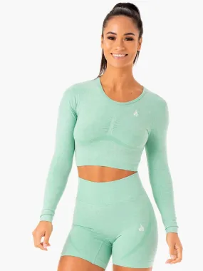 Sculpt Seamless Long Sleeve Top - Mint Marl