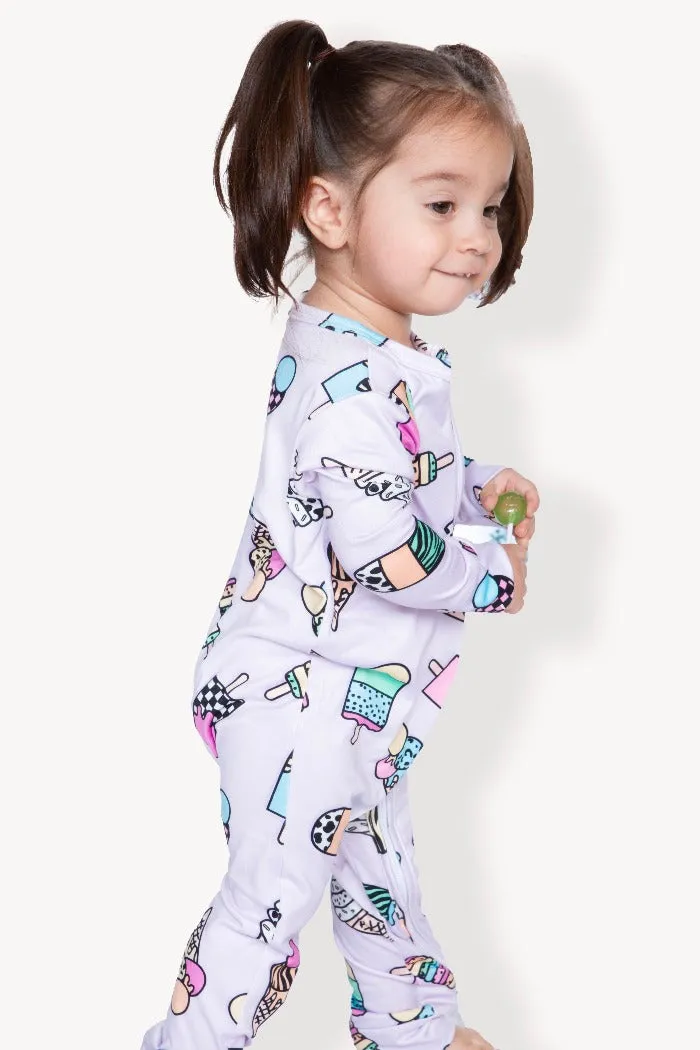 Simply Soft Footless Onesie - Lavender Ice Cream