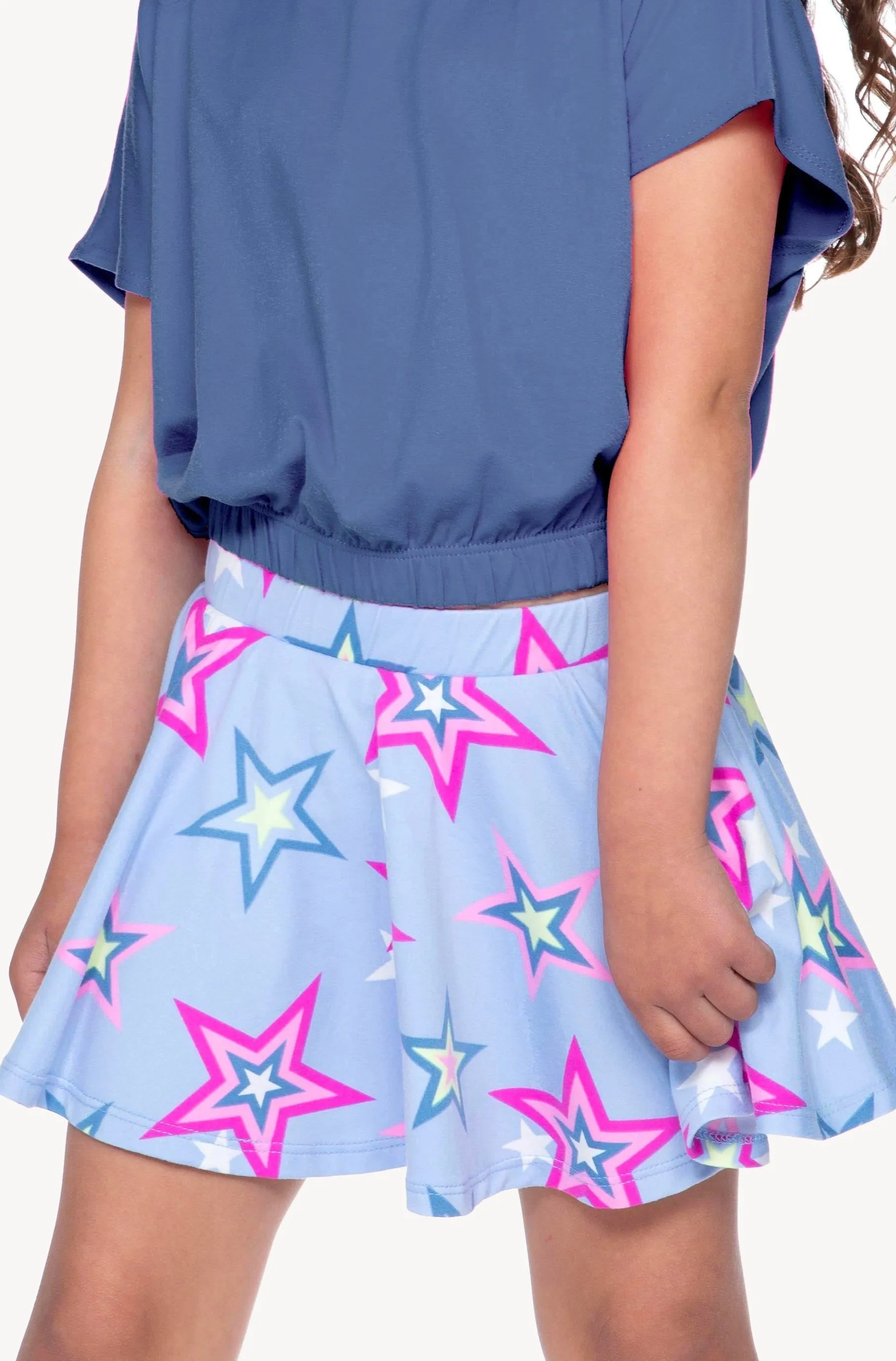 Simply Soft Skort - Chambray Fuchsia Star