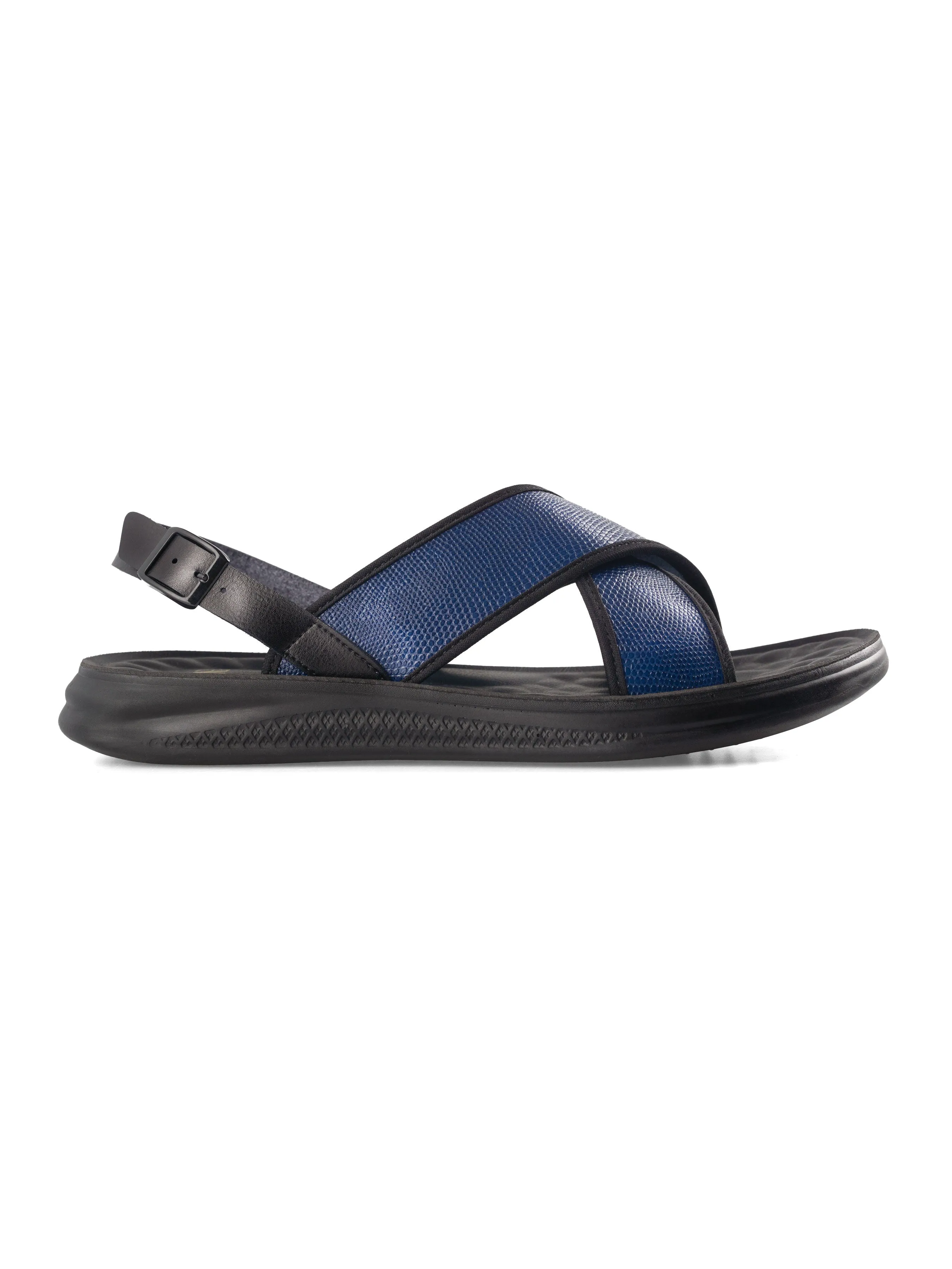 Slingback Cross Strap Sandal - Electric Blue Phyton