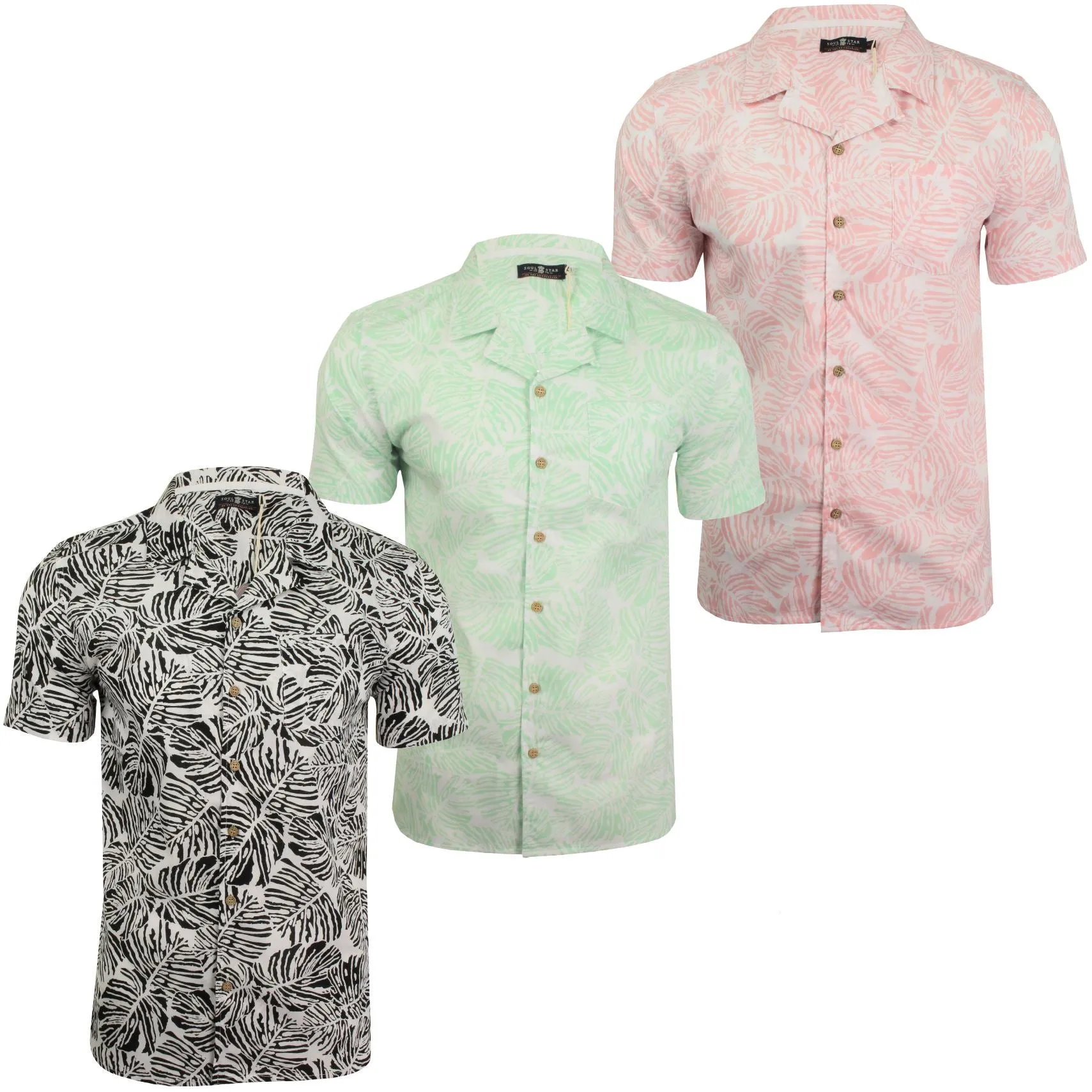 Soul Star Men's Hawaiian Shirt 'Van' Short Sleeved