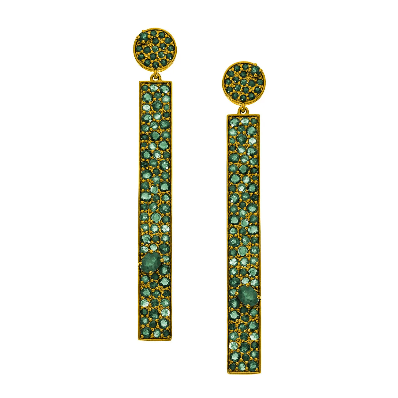 Stardust Earrings Yellow Gold Emerald