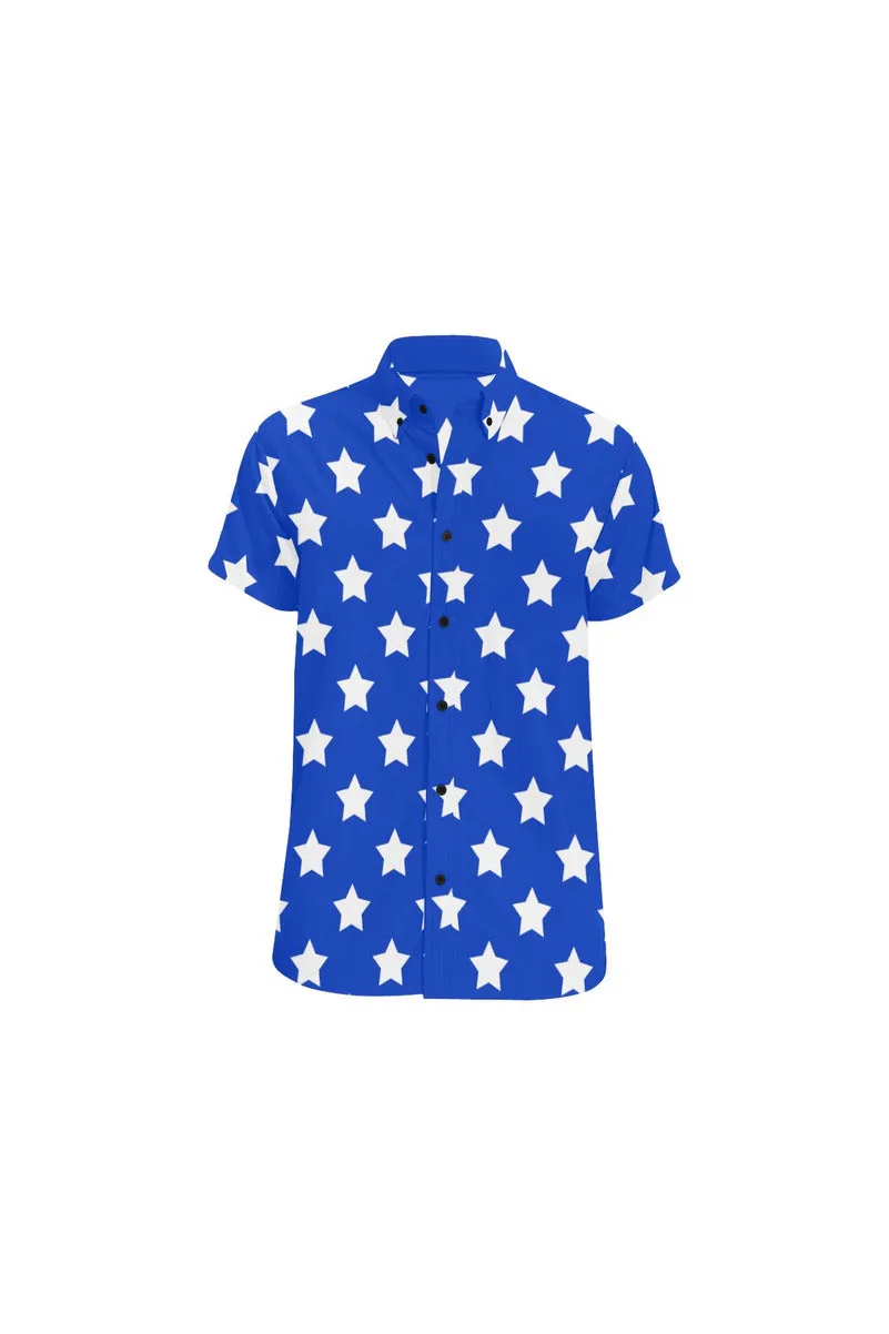 Stars Men's All Over Print Short Sleeve Shirt/Large Size (Model T53)