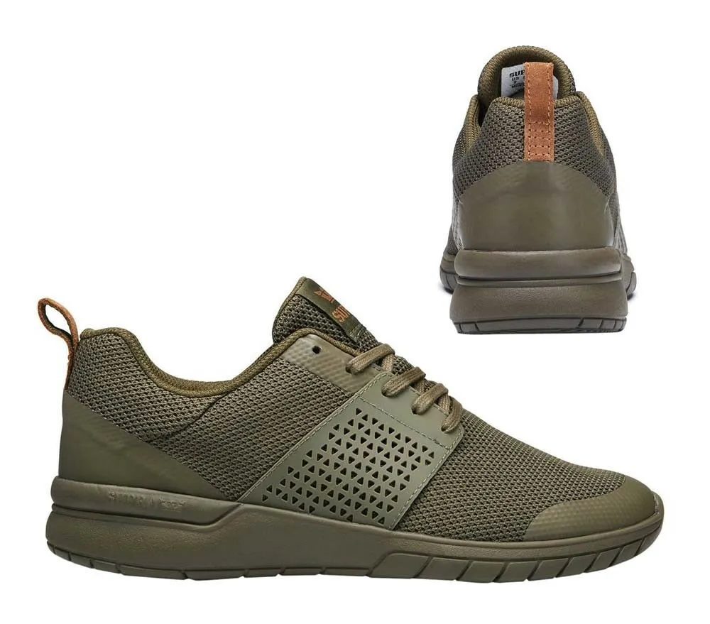 Supra Scissor Lace Up Mens Casual Running Trainers Olive 05669 365 B35B