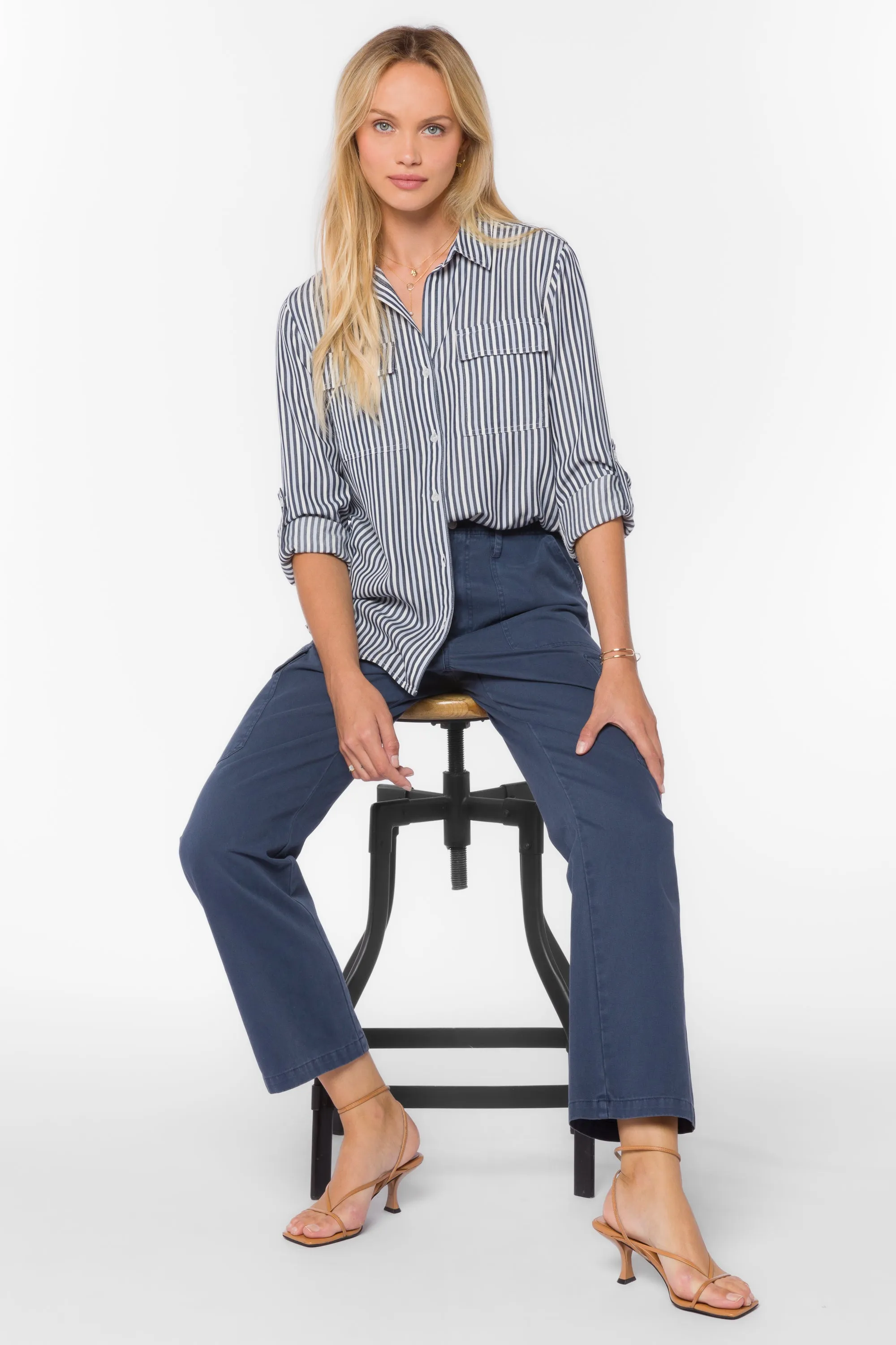 Talma French Navy Stripe Shirt