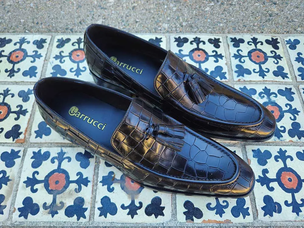 Tassel Loafer With Gator Print