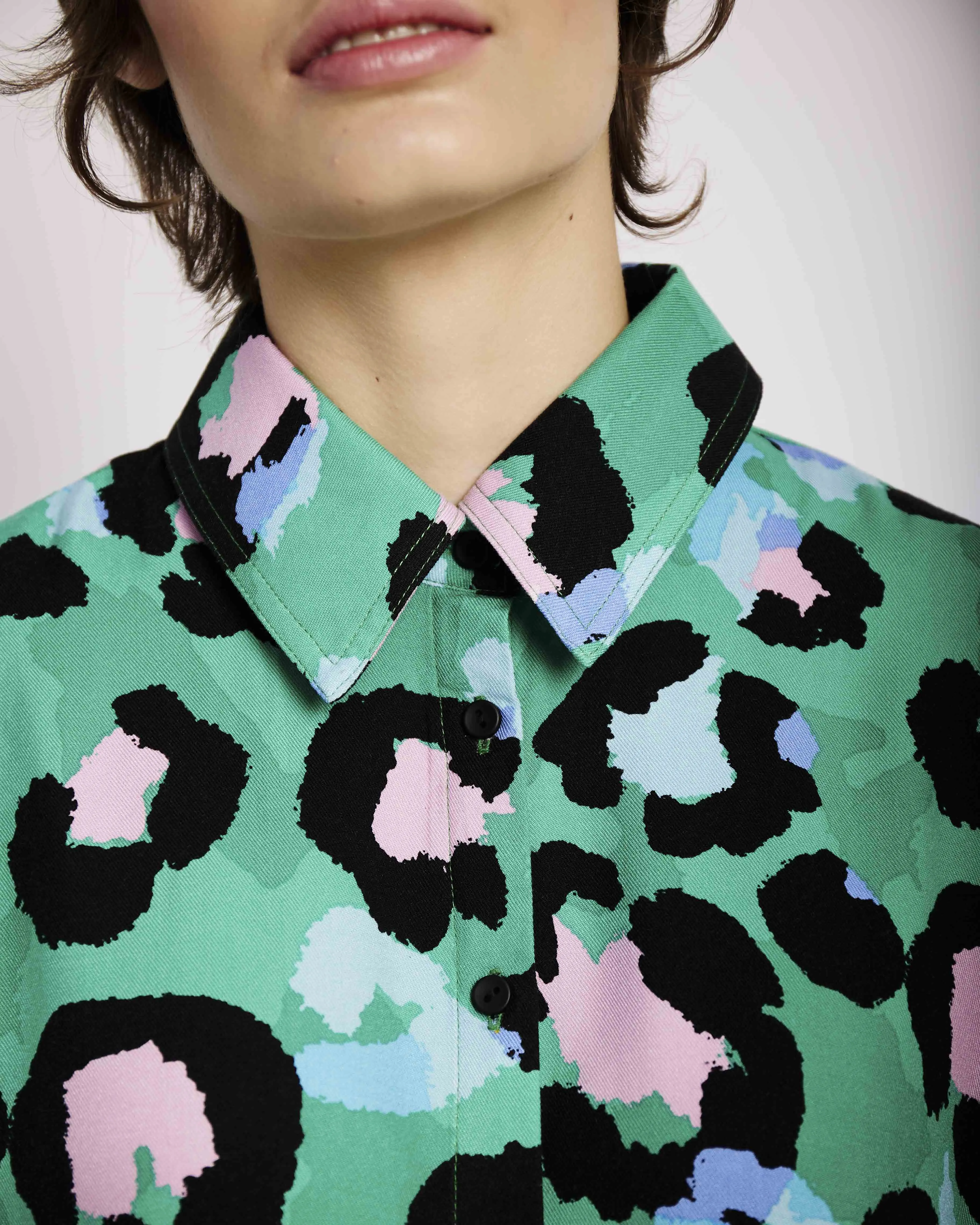 The Essential Shirt in Pink and Green Opulent Animal