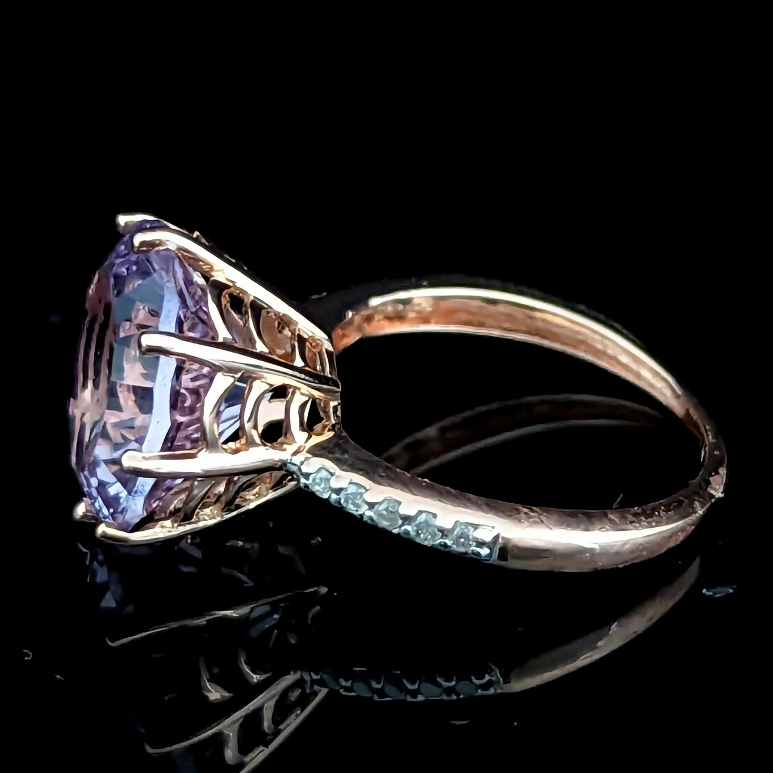 The Joseph - Estate Fancy Cut Amethyst Diamond 14k Rose Gold Ring