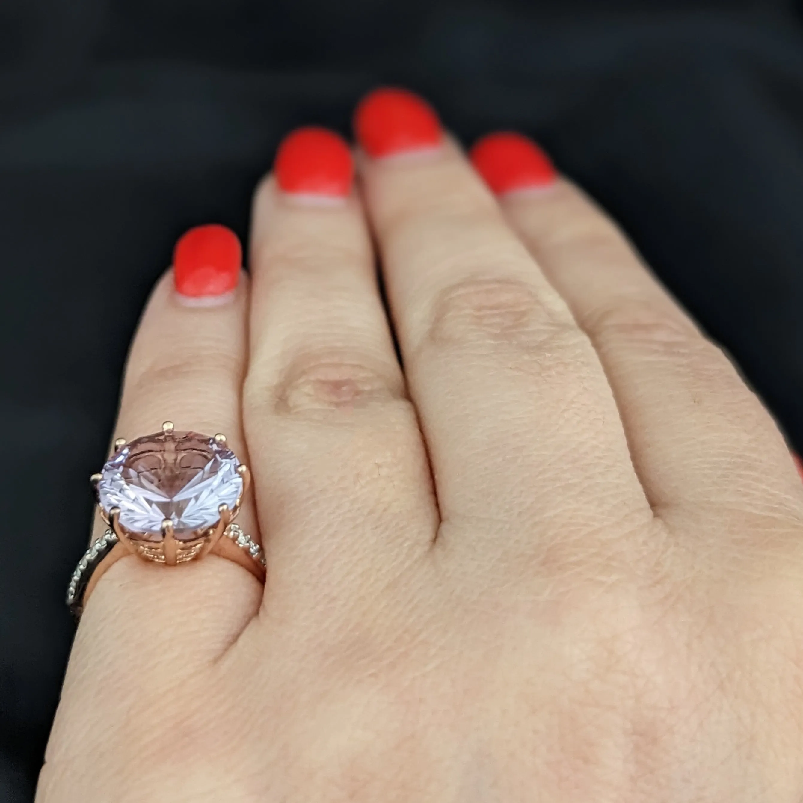 The Joseph - Estate Fancy Cut Amethyst Diamond 14k Rose Gold Ring