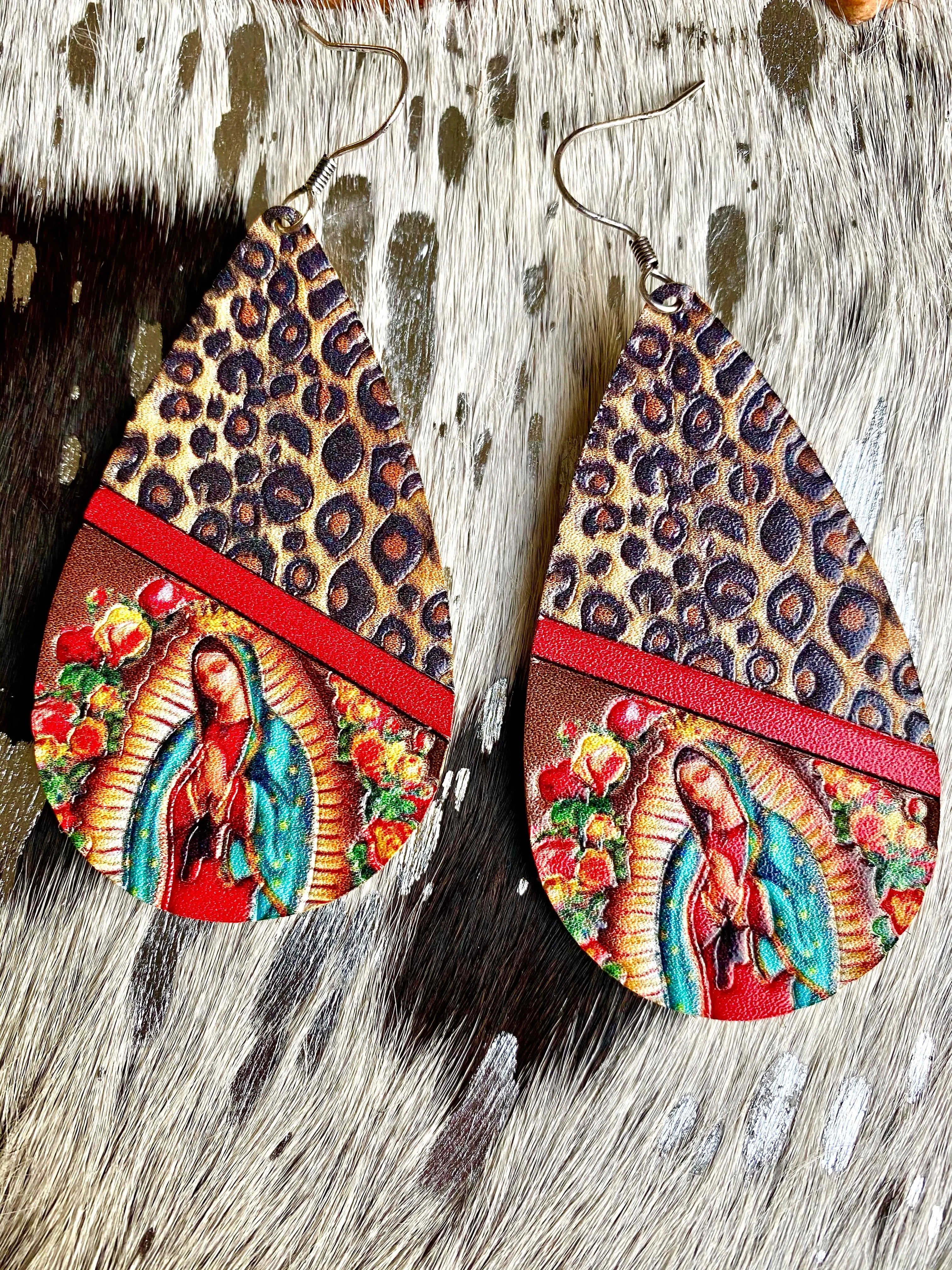 The Lady Of Guadalupe Cheetah Earrings