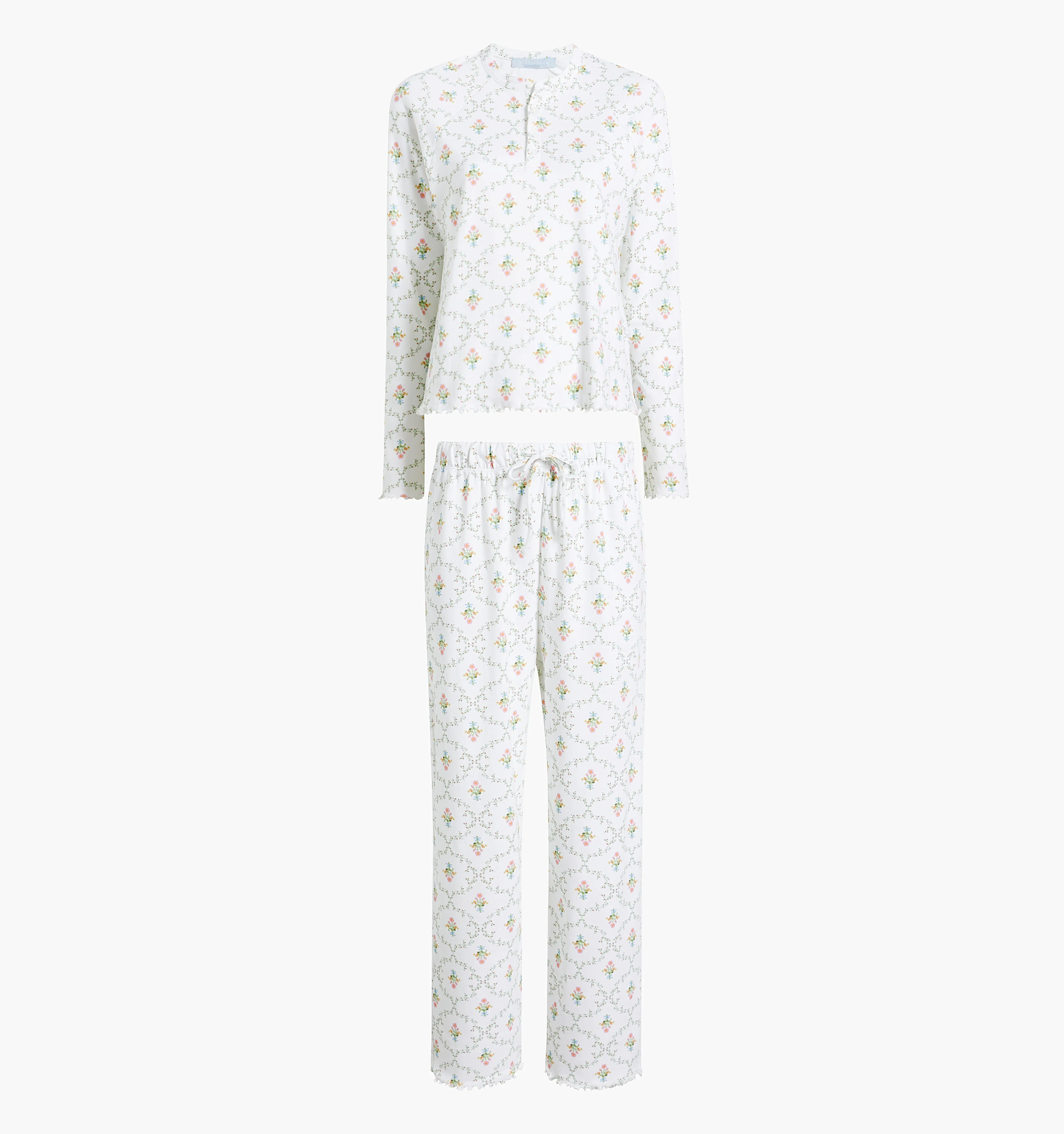 The Olivia Pajama Set - Pastel Trellis