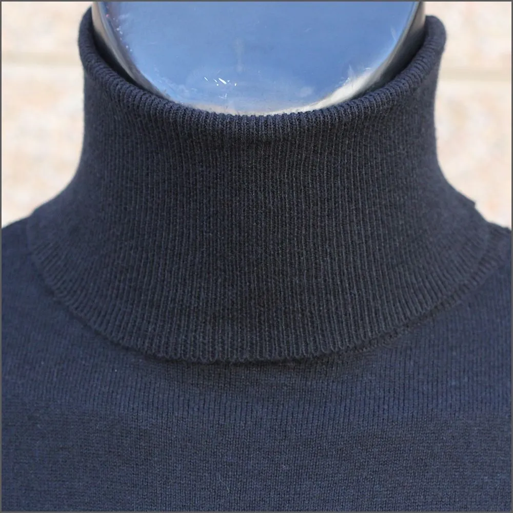 Tootal Black Wool Blend Roll Neck.