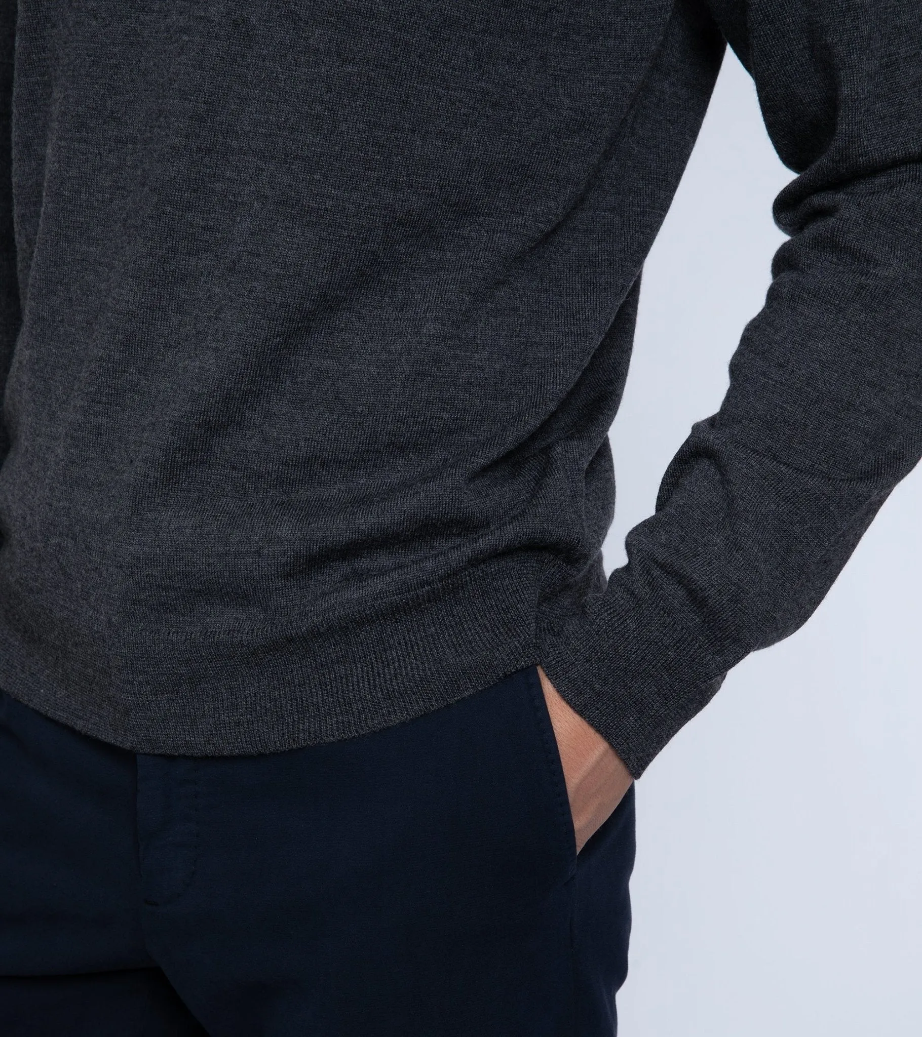 Trunk William Merino Roll Neck Sweater: Charcoal