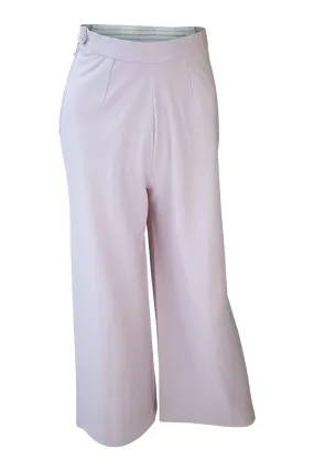 UNLABELLED Women's Vintage Pastel Purple Wide Leg High Waist Trousers (XS)