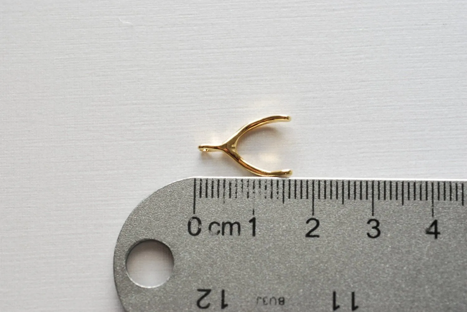 Vermeil Gold Wishbone - 18k gold over sterling Silver Wishbone Pendant, Gold Wishbone Charm, Lucky Wishbone, Wholesale Beads, 7