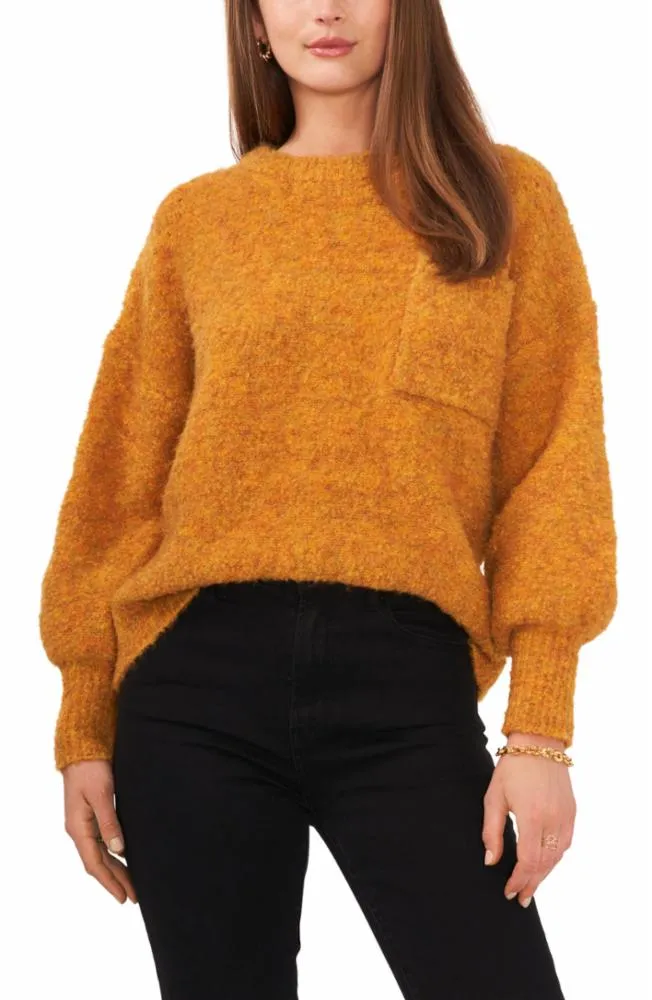 Vince Camuto Apparel BOCLE CREW W CHEST PKT 253/DARK AMBER