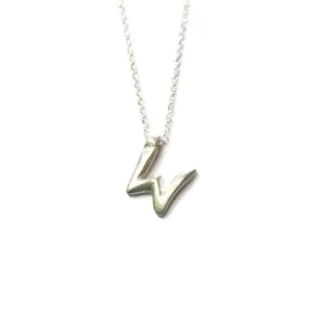 W - handwritten letter necklace