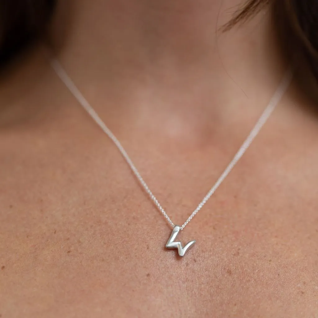 W - handwritten letter necklace