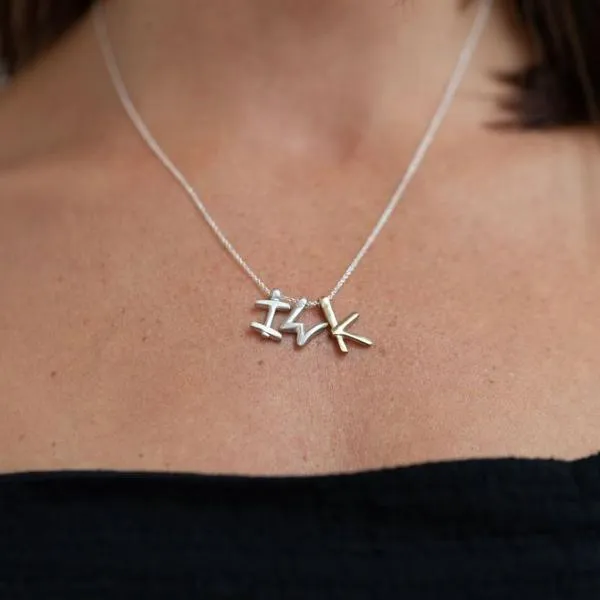 W - handwritten letter necklace